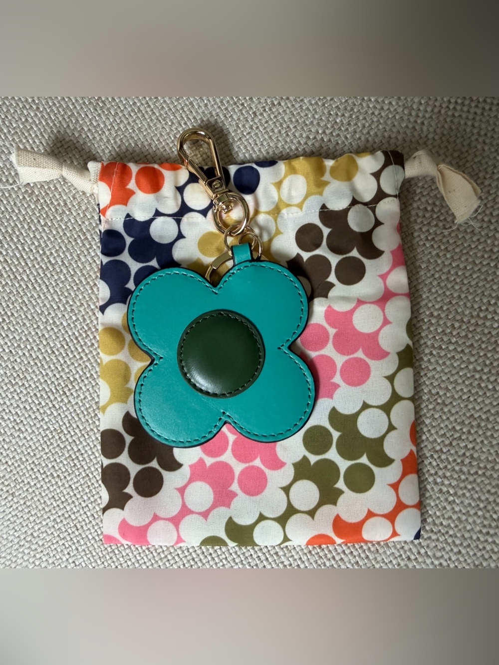 Orla Kiely spot flower key chain bag charm, NWOT